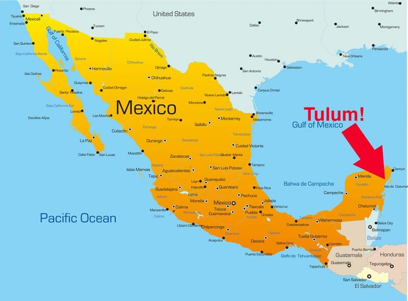 Mapa turístico de Tulum